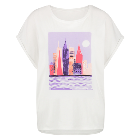 Pyjamastop korte ærmer, Hvid