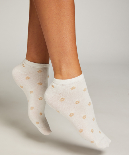 2 Par Lurex strømper, Hvid