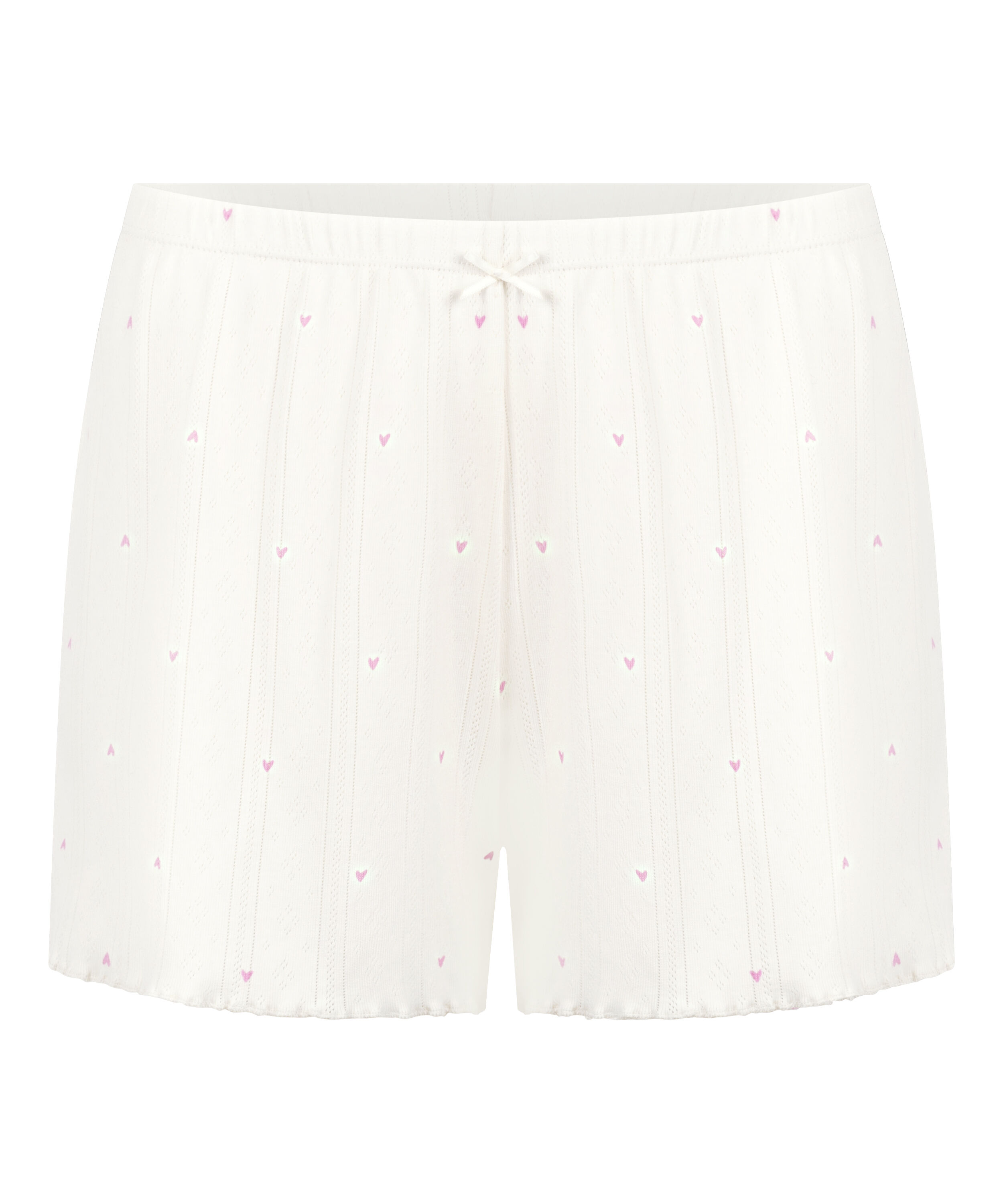 Pointelle shorts, Hvid