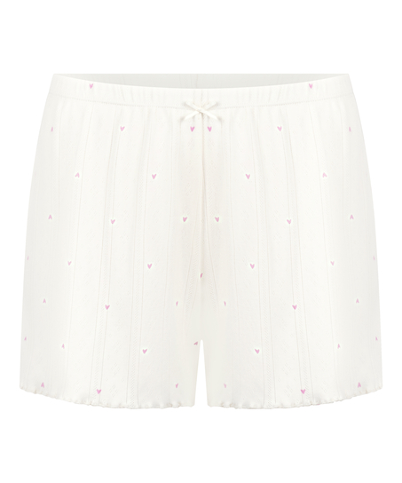 Pointelle shorts, Hvid