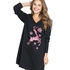 Longsleeve nat-T-shirt med V-hals, sort