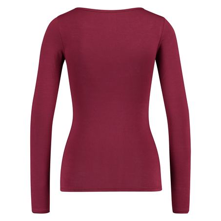 Top v-neck lace, rød