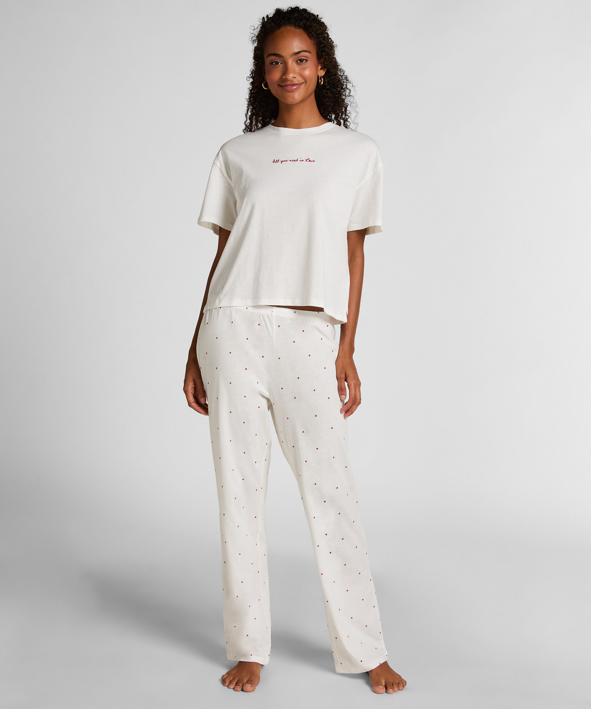 Pyjamassæt i bomuld med print