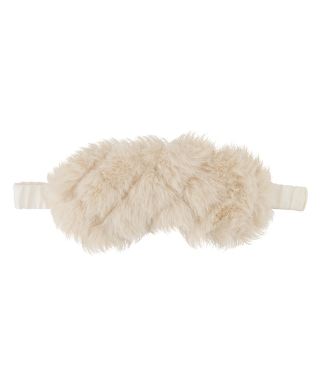 Sovemaske Fake Fur, Hvid