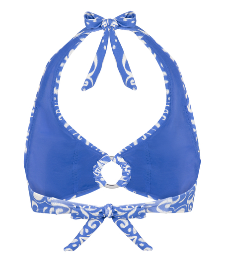 Cancun Crop-top med halterneck, Blå