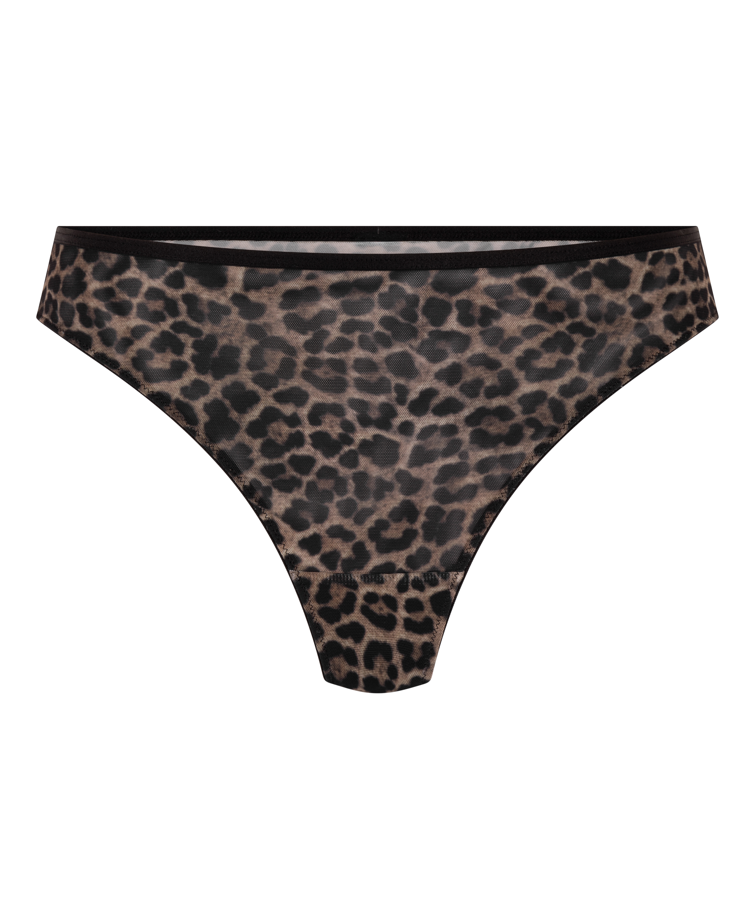 H&oslash;jtaljet stringtrusse Leopard Tara, Sort, main