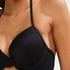 Formstøbt push-up bøjle-bikinitop Scallop Størrelse A - E, Sort