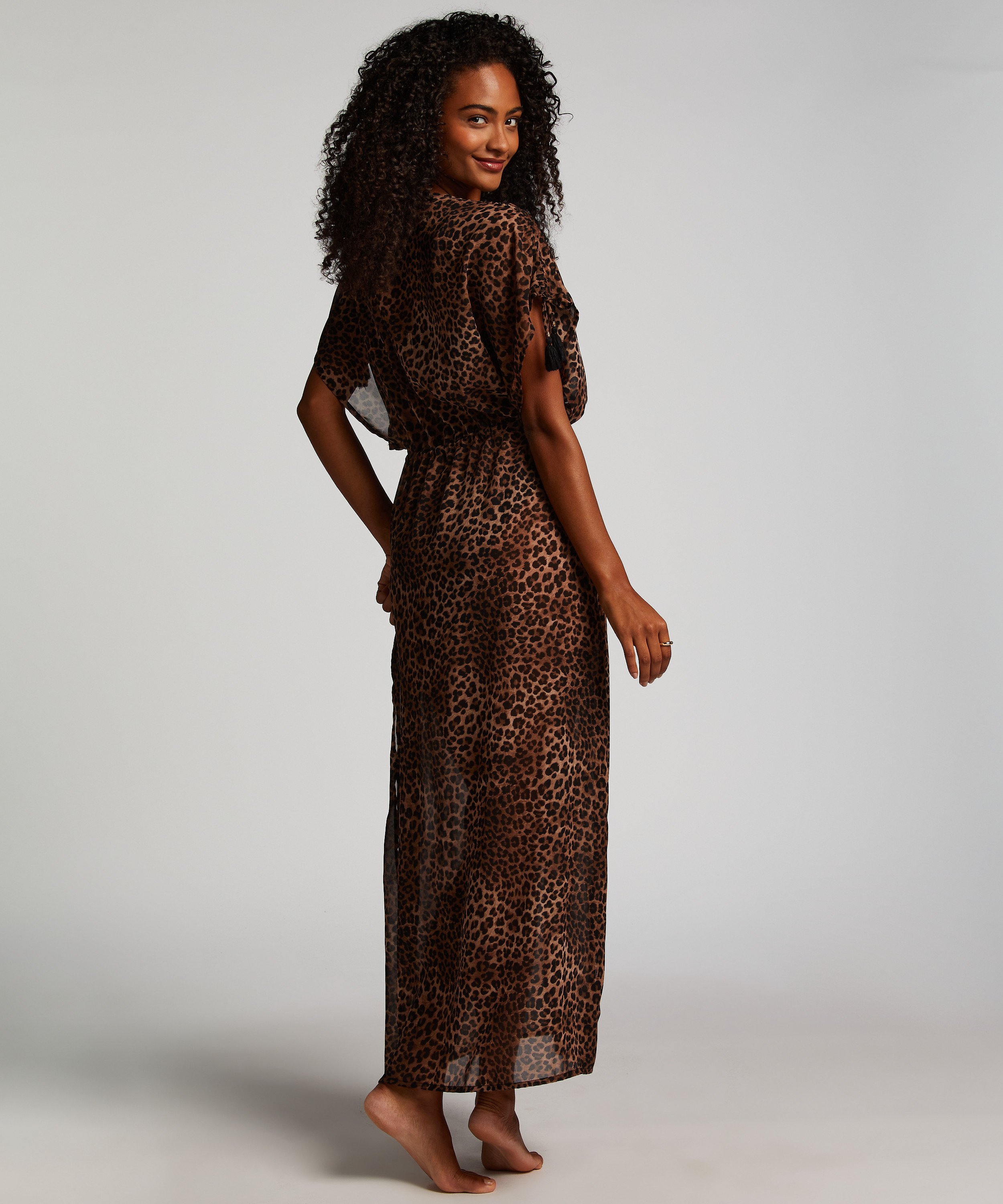 Sheer Kimono, Brun, main