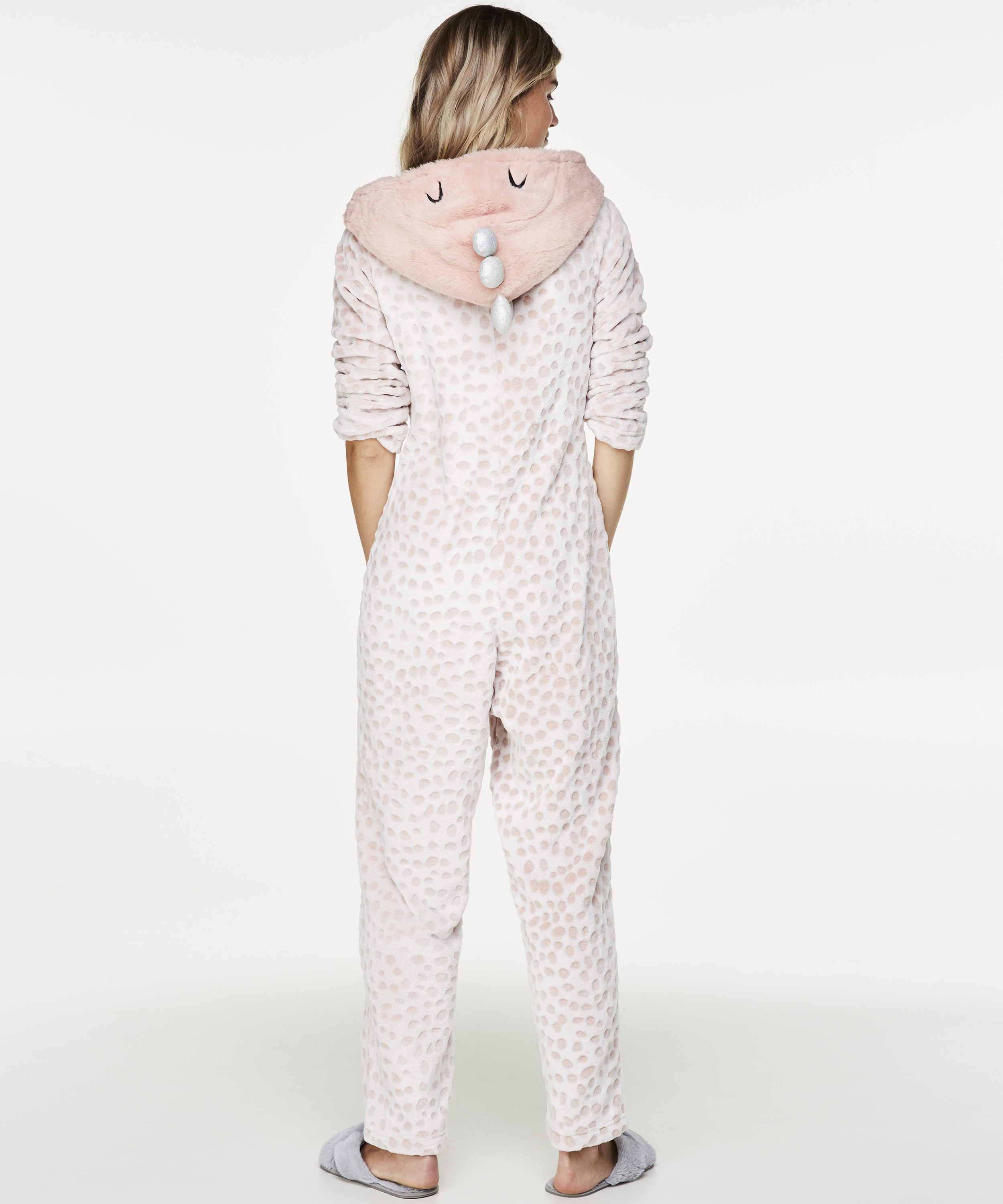Fleece Novelty onesie-jumpsuit, Lyserød, main