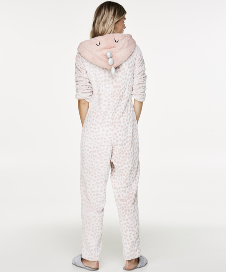 Fleece Novelty onesie-jumpsuit, Lyserød