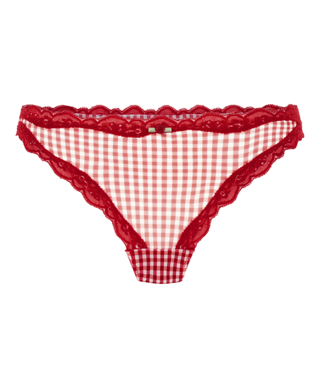 Liz G-streng med h&oslash;j benudsk&aelig;ring, R&oslash;d