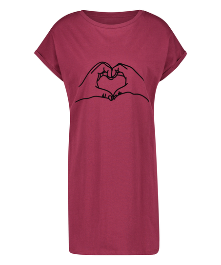 Natskjorte rund hals, Rød