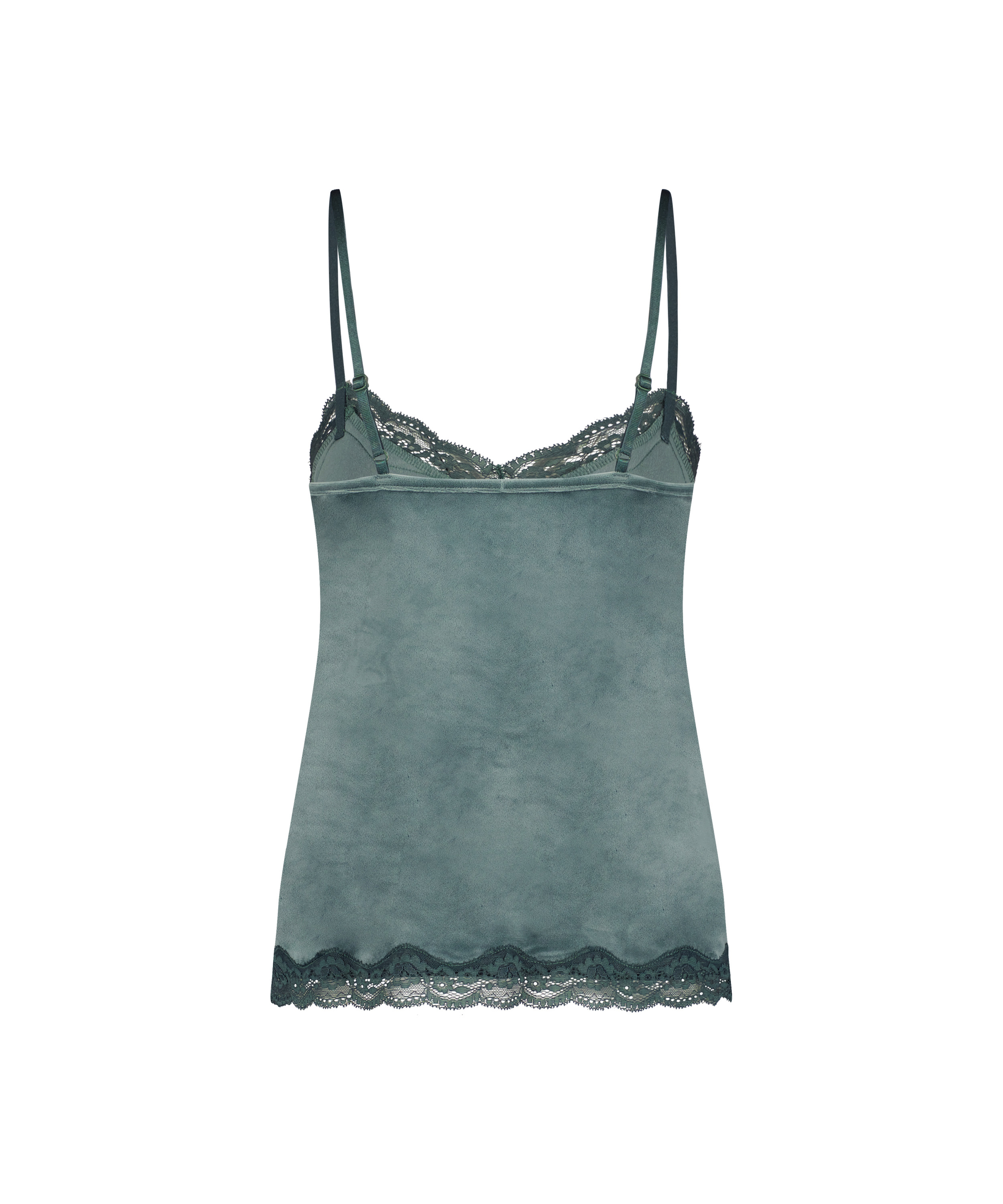 Cami top Velours Lace, Gr&oslash;n, main