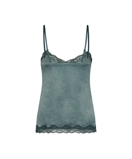 Cami top Velours Lace, Gr&oslash;n