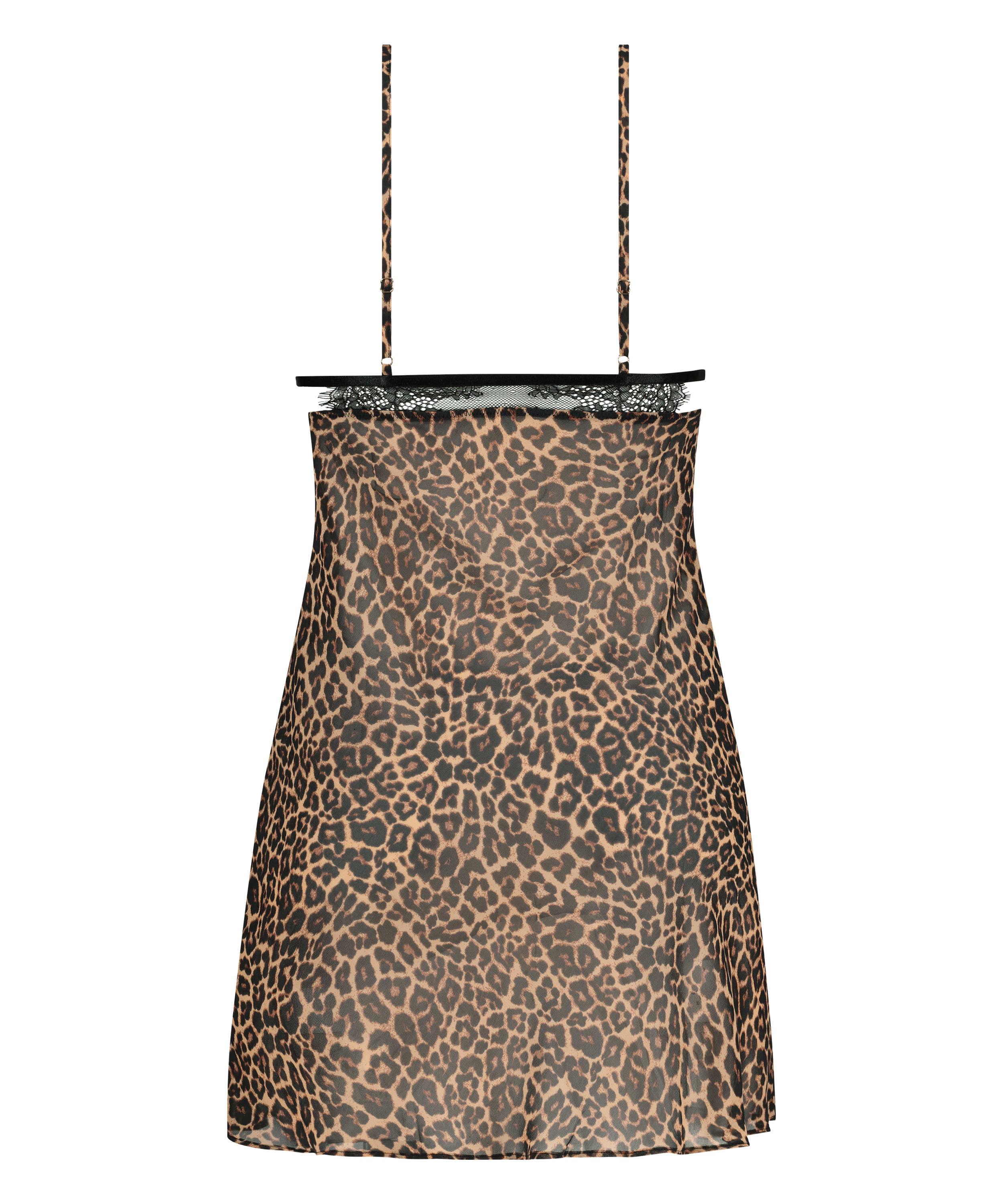 Natkjole chiffon Holly, Sort, main