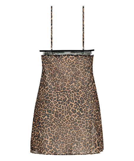 Natkjole chiffon Holly, Sort