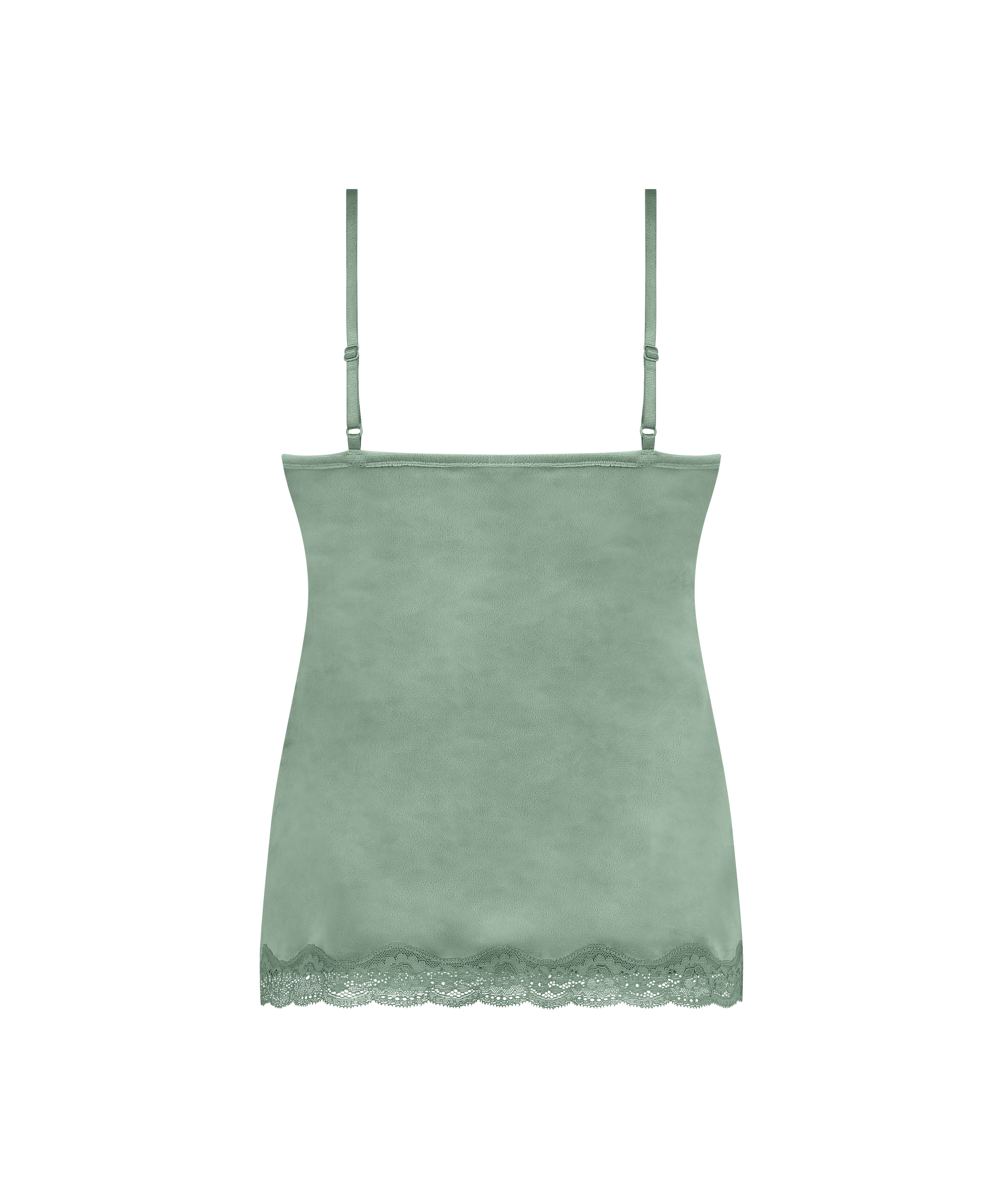 Cami top Velours Lace, Grøn, main