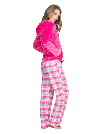 Pyjama pants Teddy check, pink
