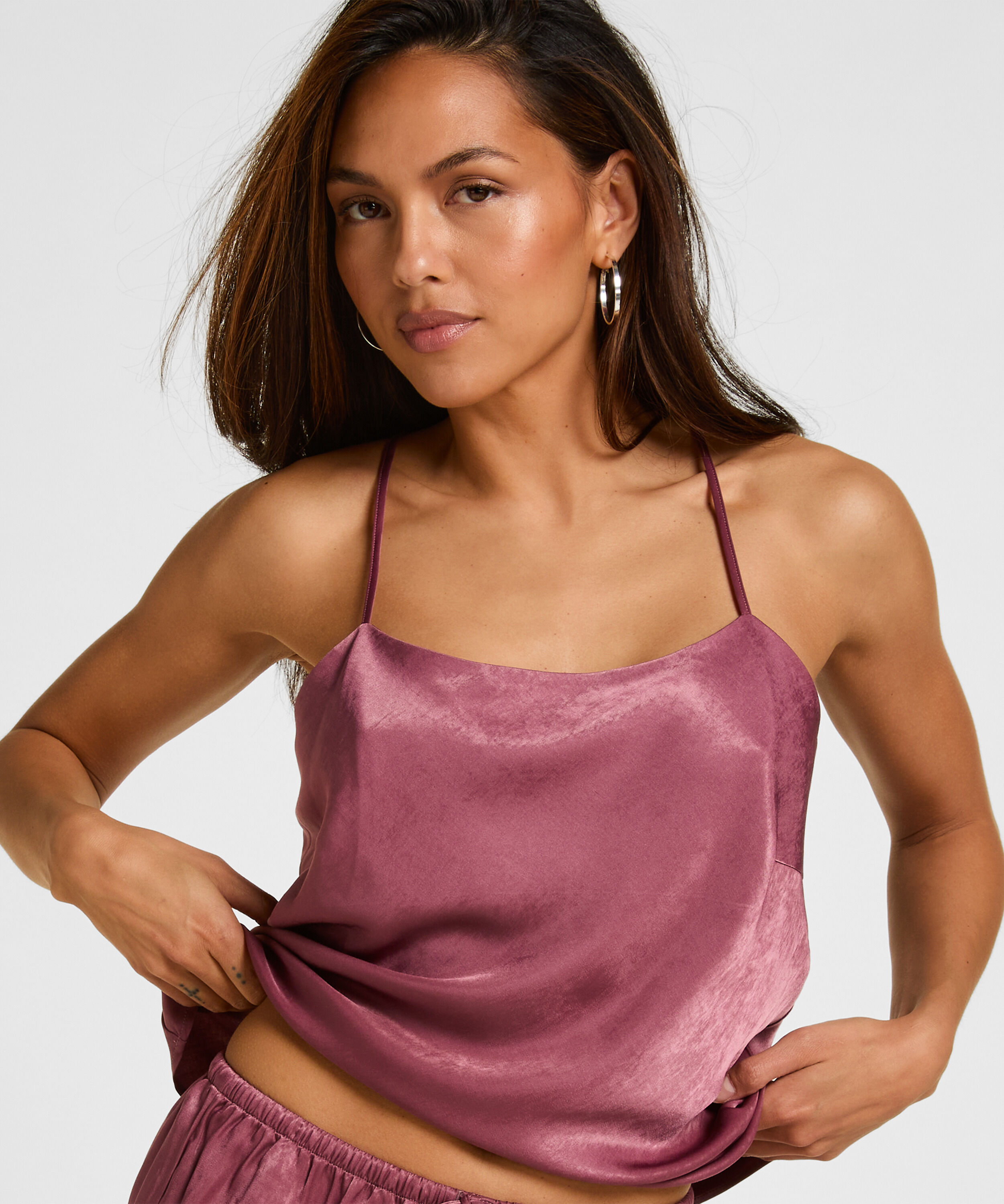 Cami top Satin Ayla, Lilla