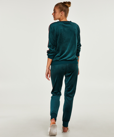 Velours Stripe top, Grøn