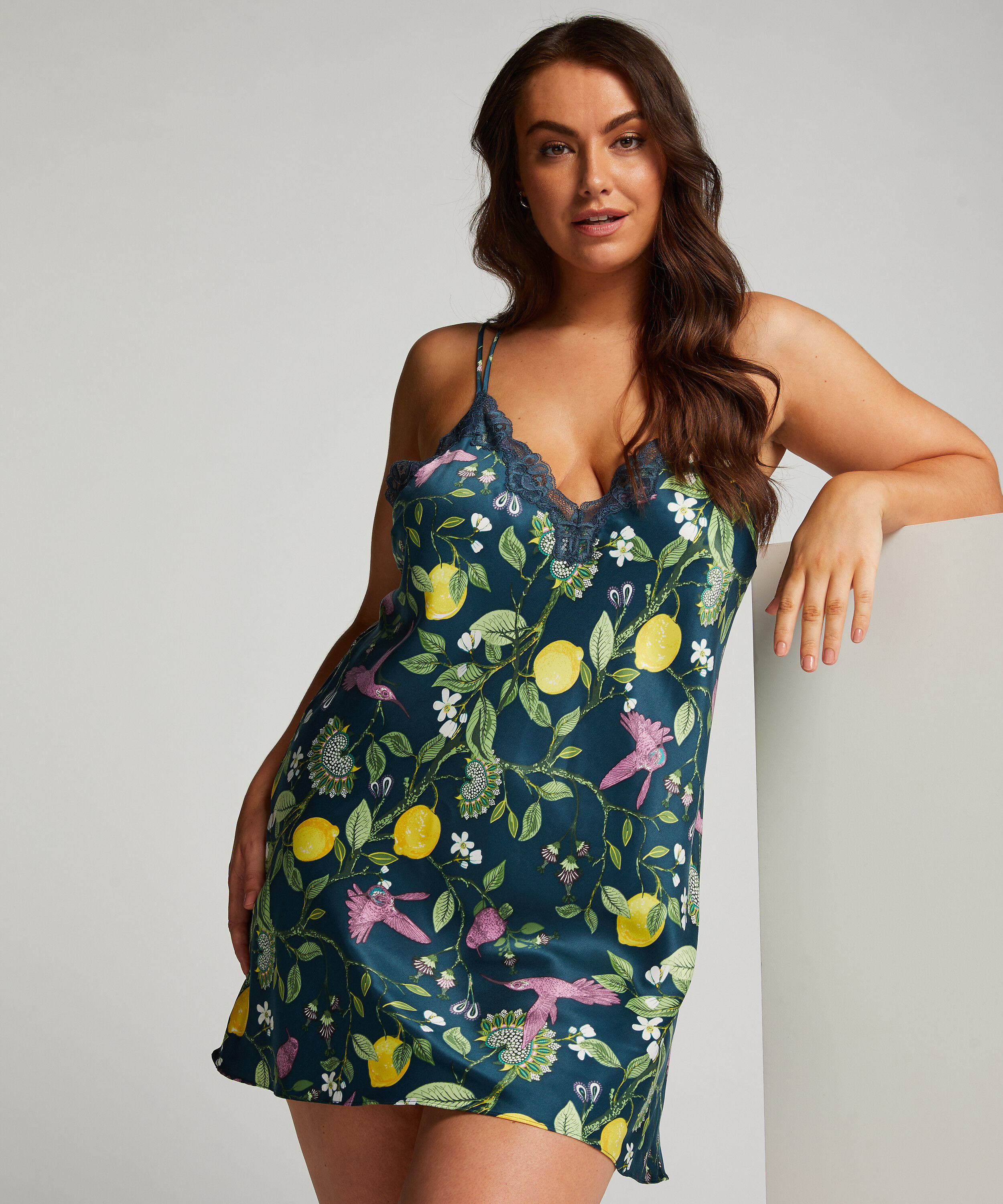 Natkjole Satin, Bl&aring;