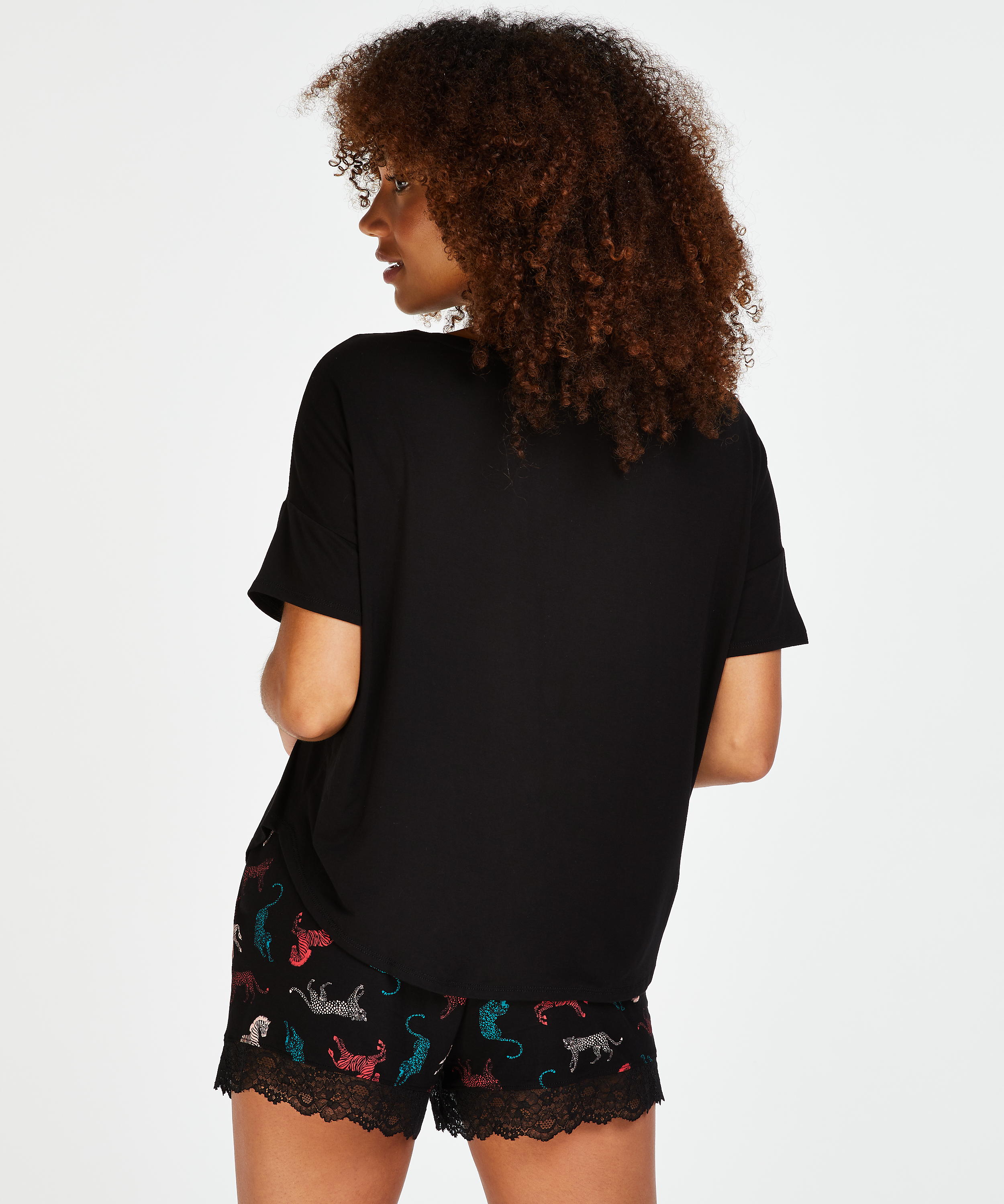 Kort pyjamassæt, Sort, main