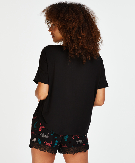 Kort pyjamassæt, Sort