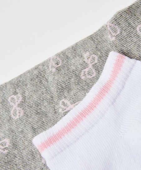 Sokletter af bomuld, 2 par , Gr&aring;