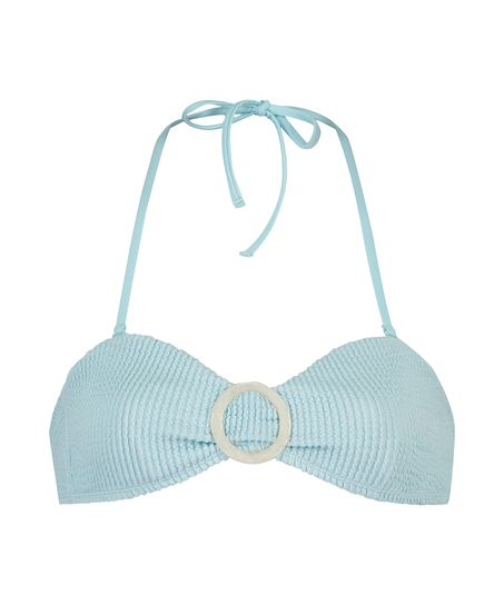 Bandeau bikinitop Crinkle, Blå