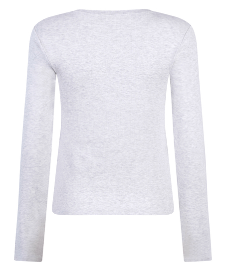 Pointelle Pyjamasoverdel, Grå