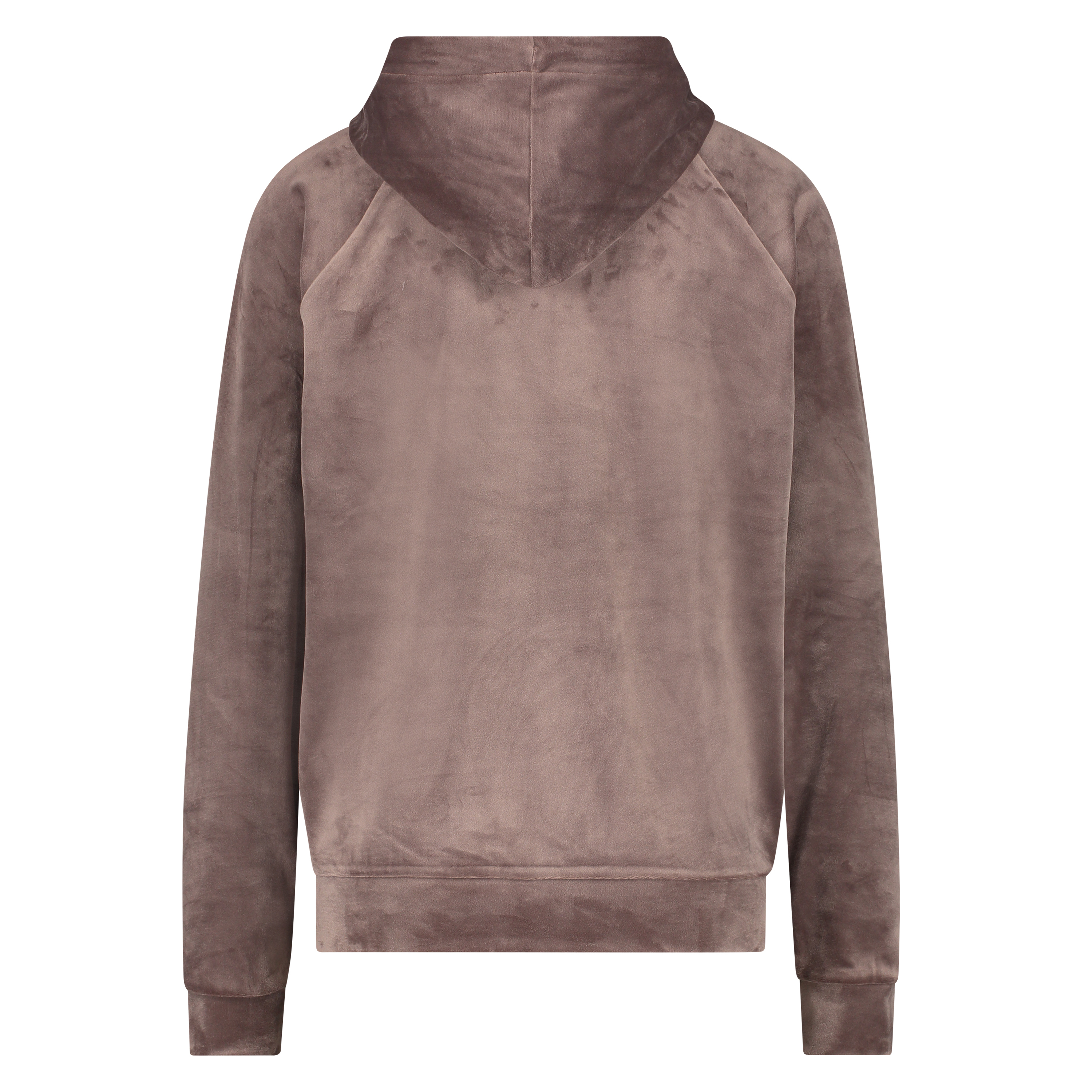 Hoodie i velours, Brun, main