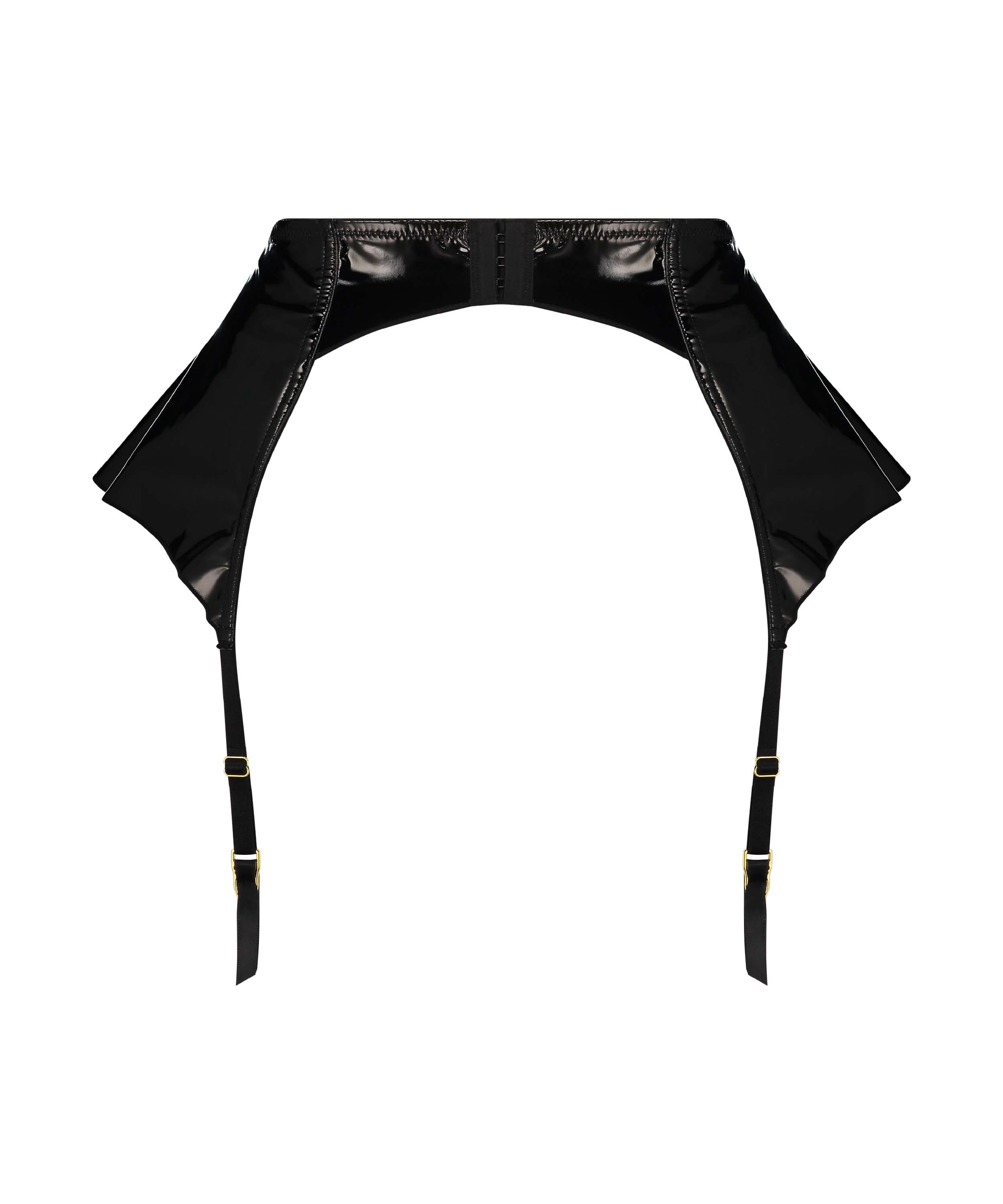 Private Suspender Wetlook, Sort, main