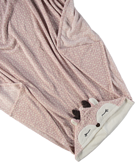 Hyggetæppe Rensdyr, pink