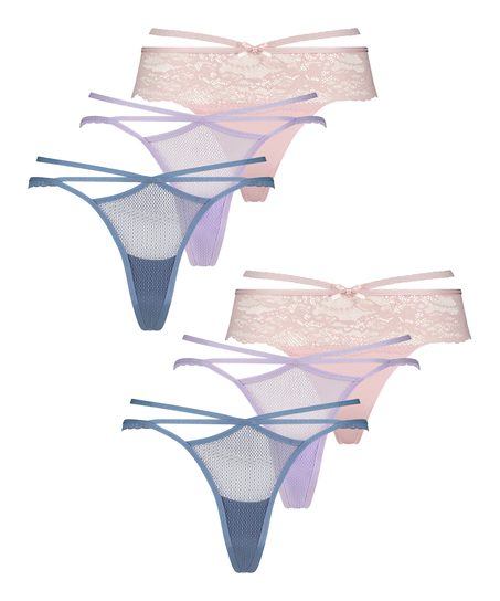 6-pak brasilianske trusser, blå