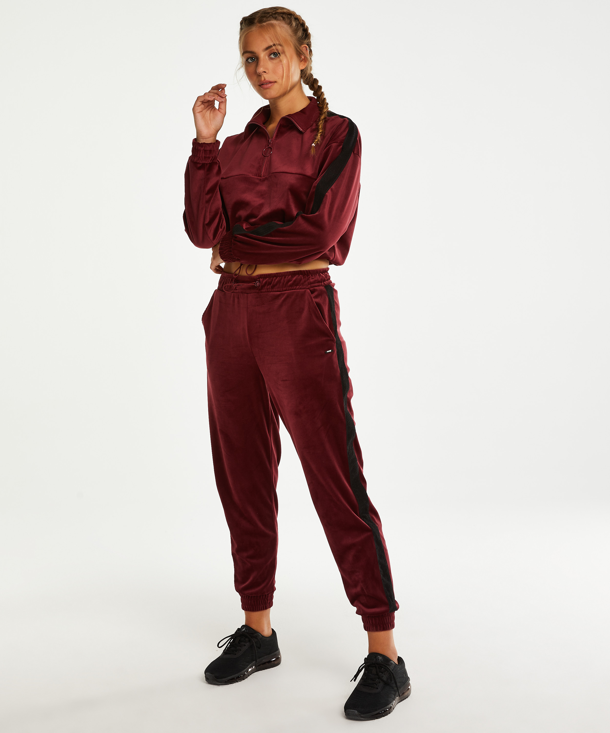 HKMX Sportsbukser Velour, r&oslash;d, main