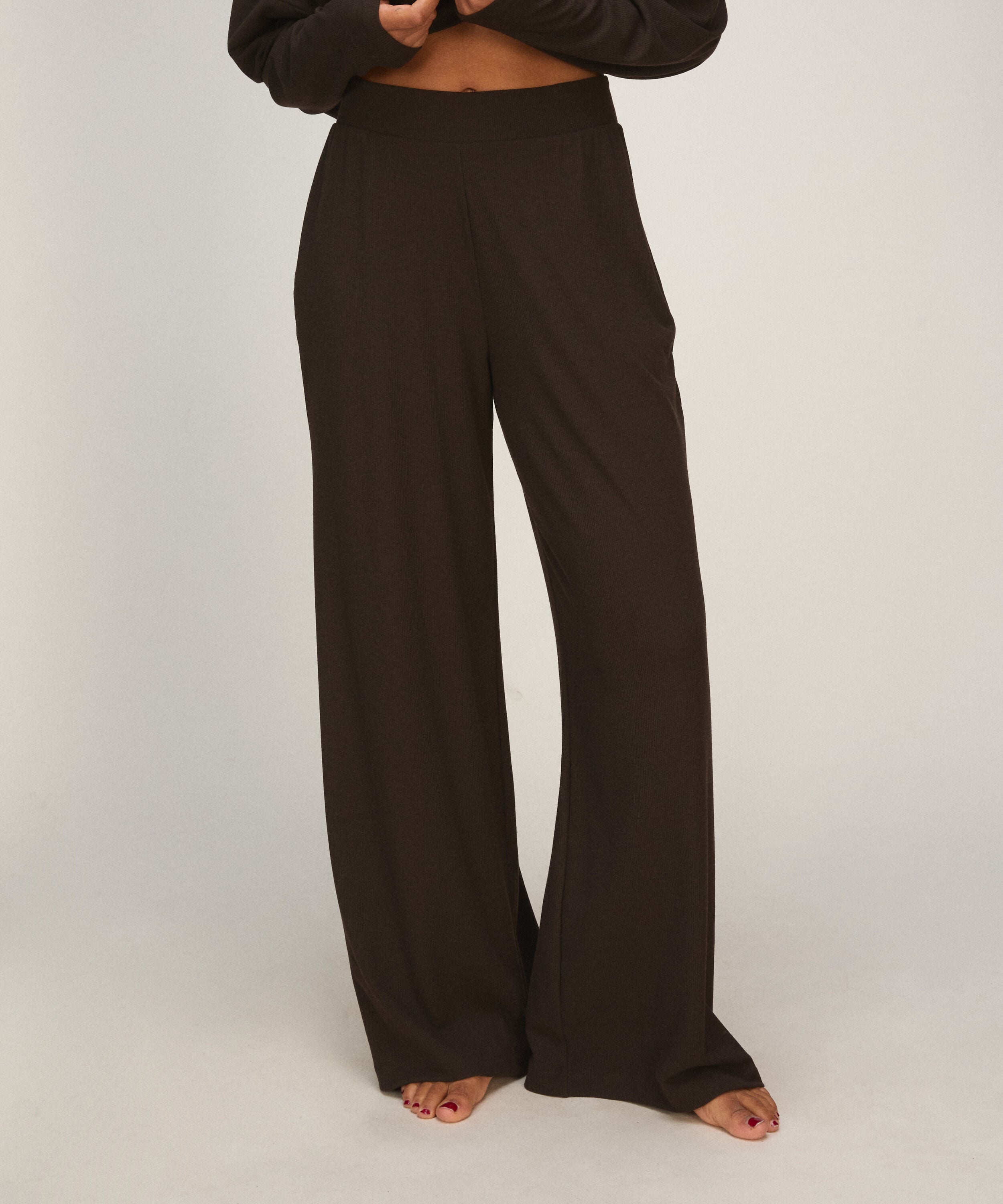 PANT WL PREMIUM RIB JERSEY, Brun
