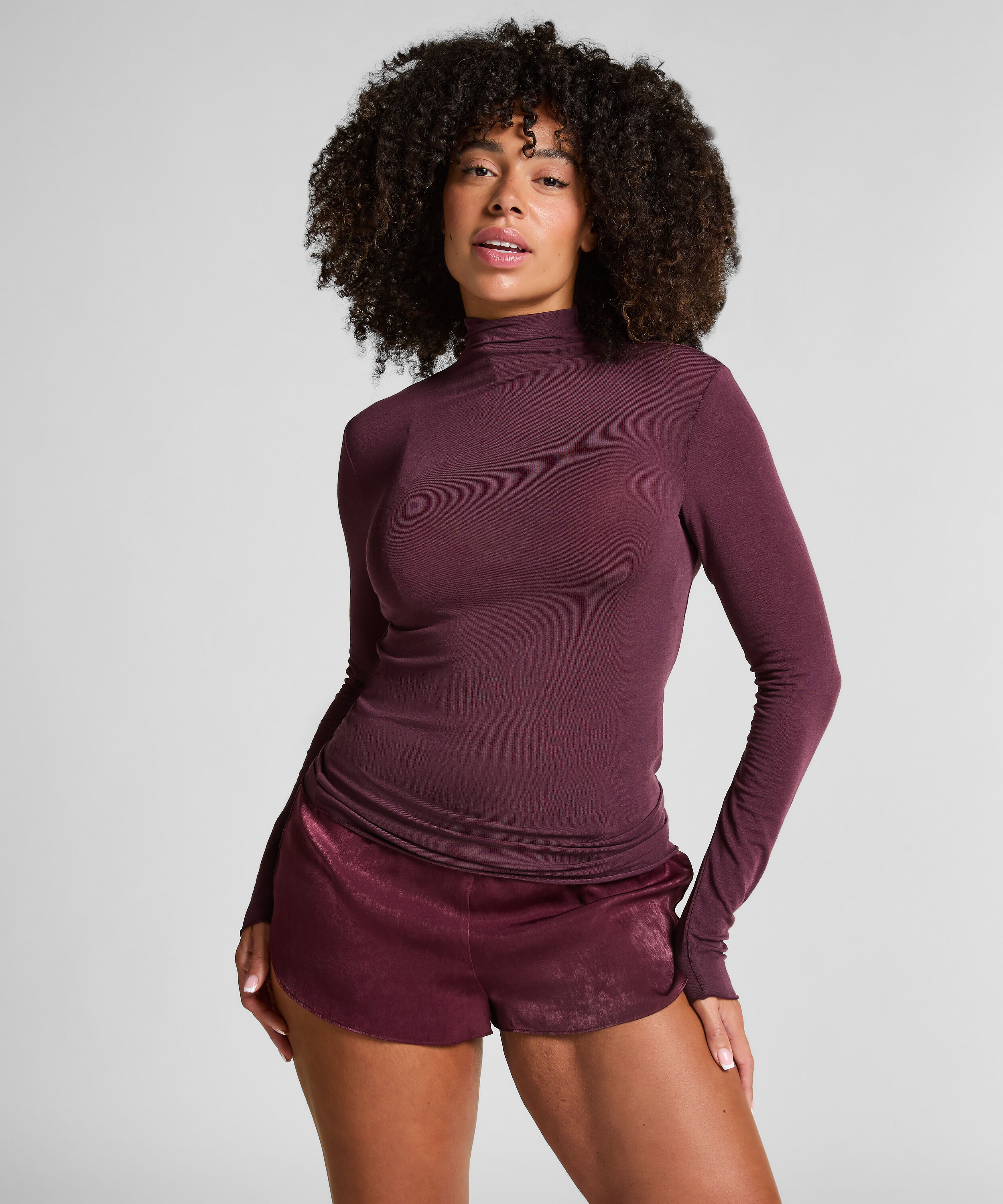 super soft Rullekrave Bluse med Cashmere