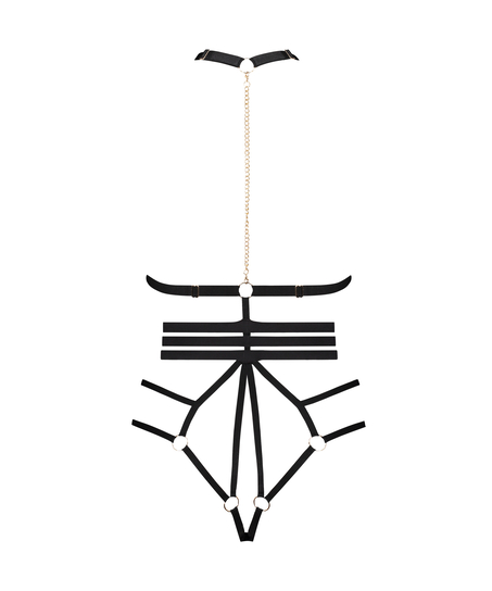 Body med åbent skridt Dominatrix, sort