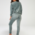 Jogger velour lurex maternity, gr&oslash;n