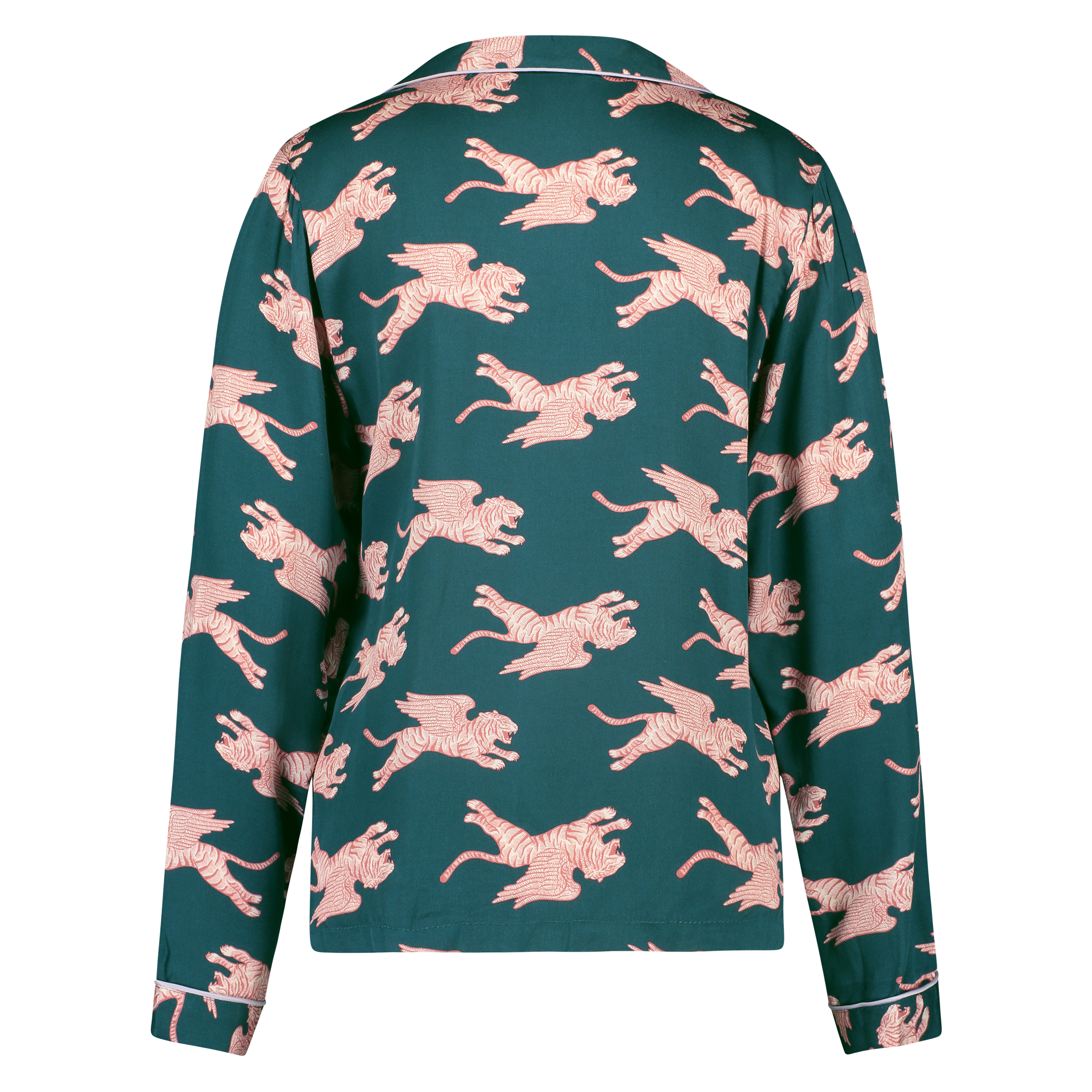 V&aelig;vet pyjamasjakke med lange &aelig;rmer, Bl&aring;, main