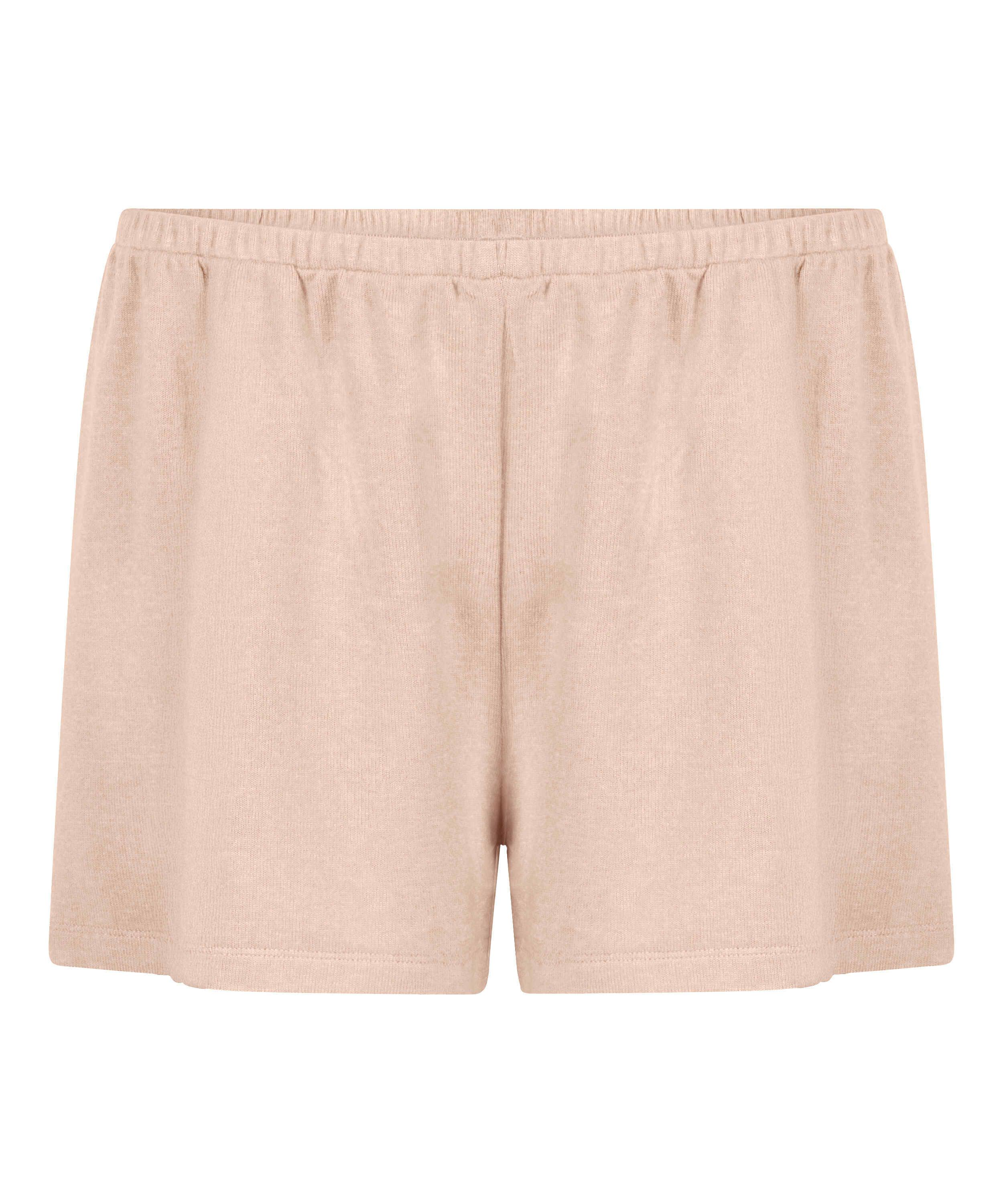 Pyjamasshorts i b&oslash;rstet jersey, Beige