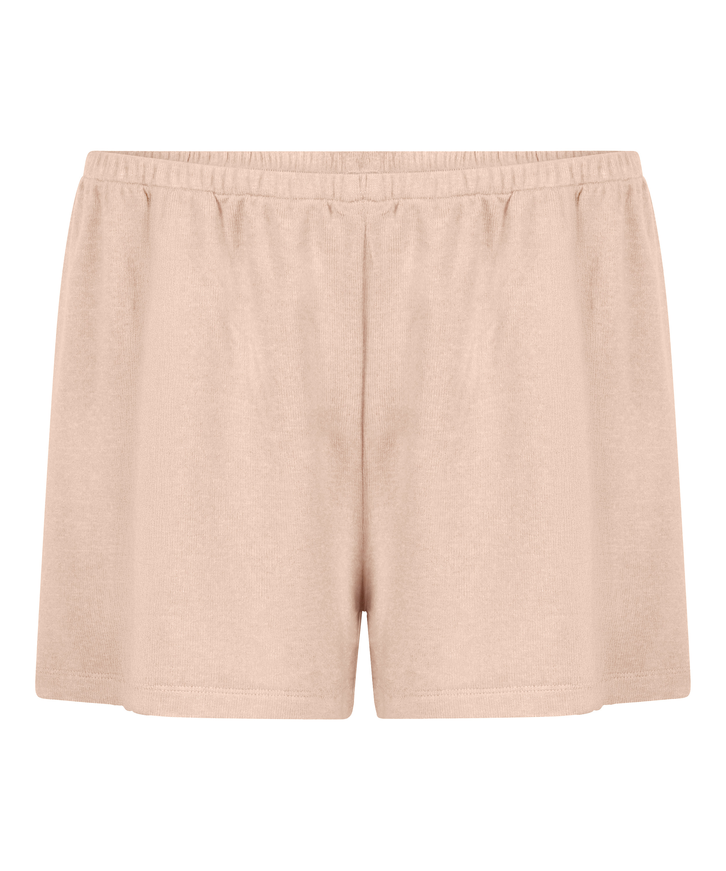 Pyjamasshorts i b&oslash;rstet jersey, Beige, main