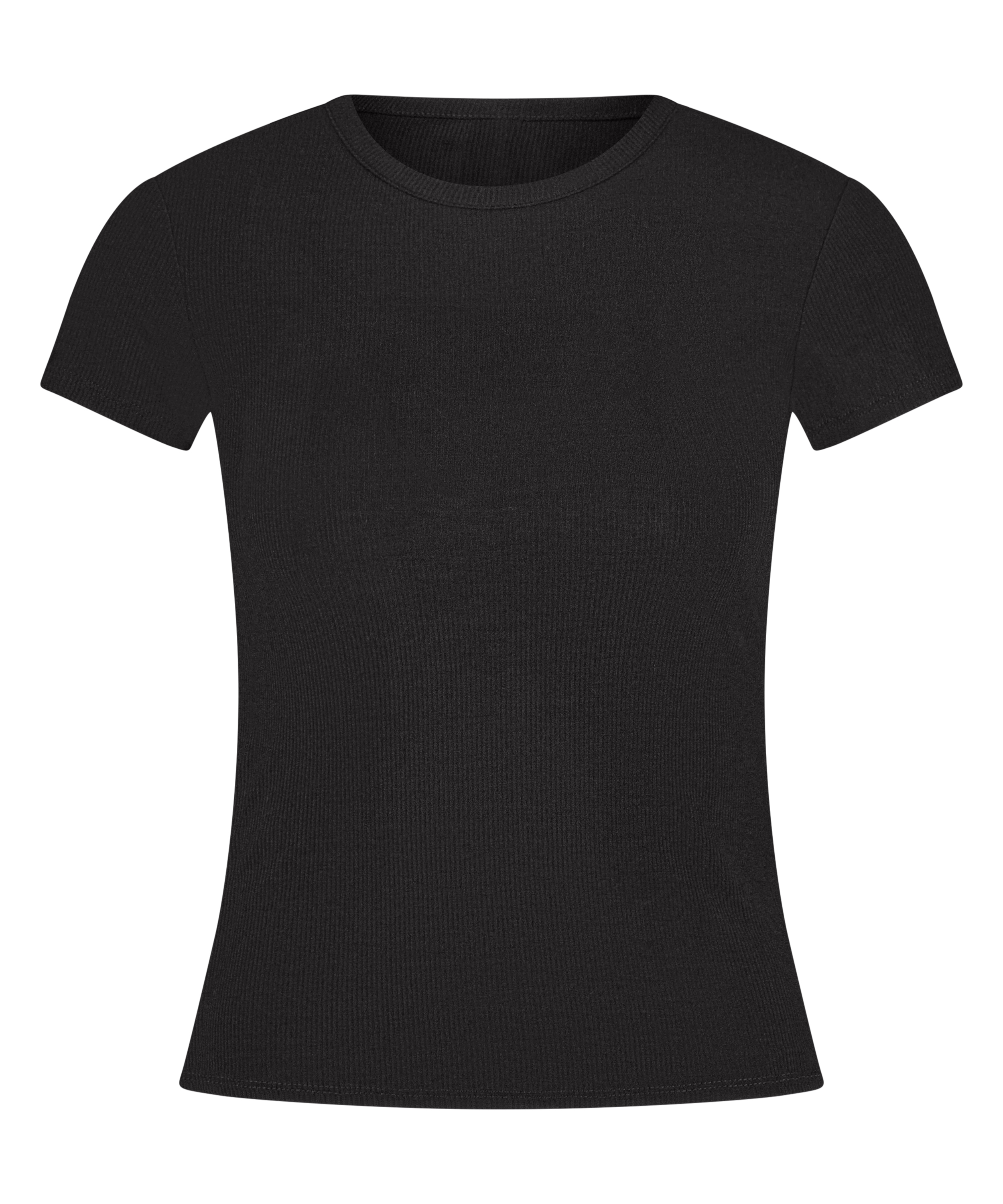 Pyjamas Top Rib Essential, Sort, main