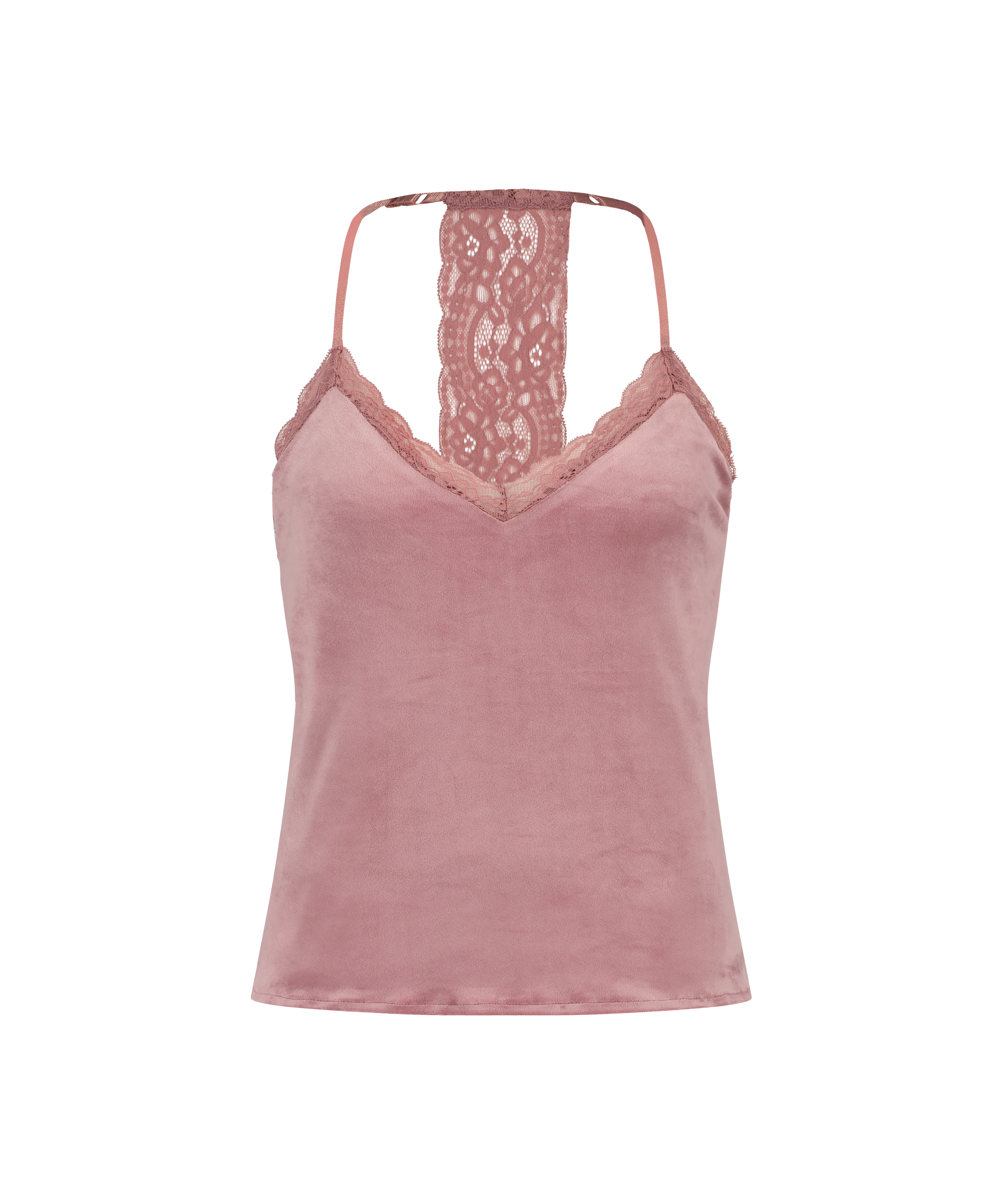 Velours Lace cami, pink, main
