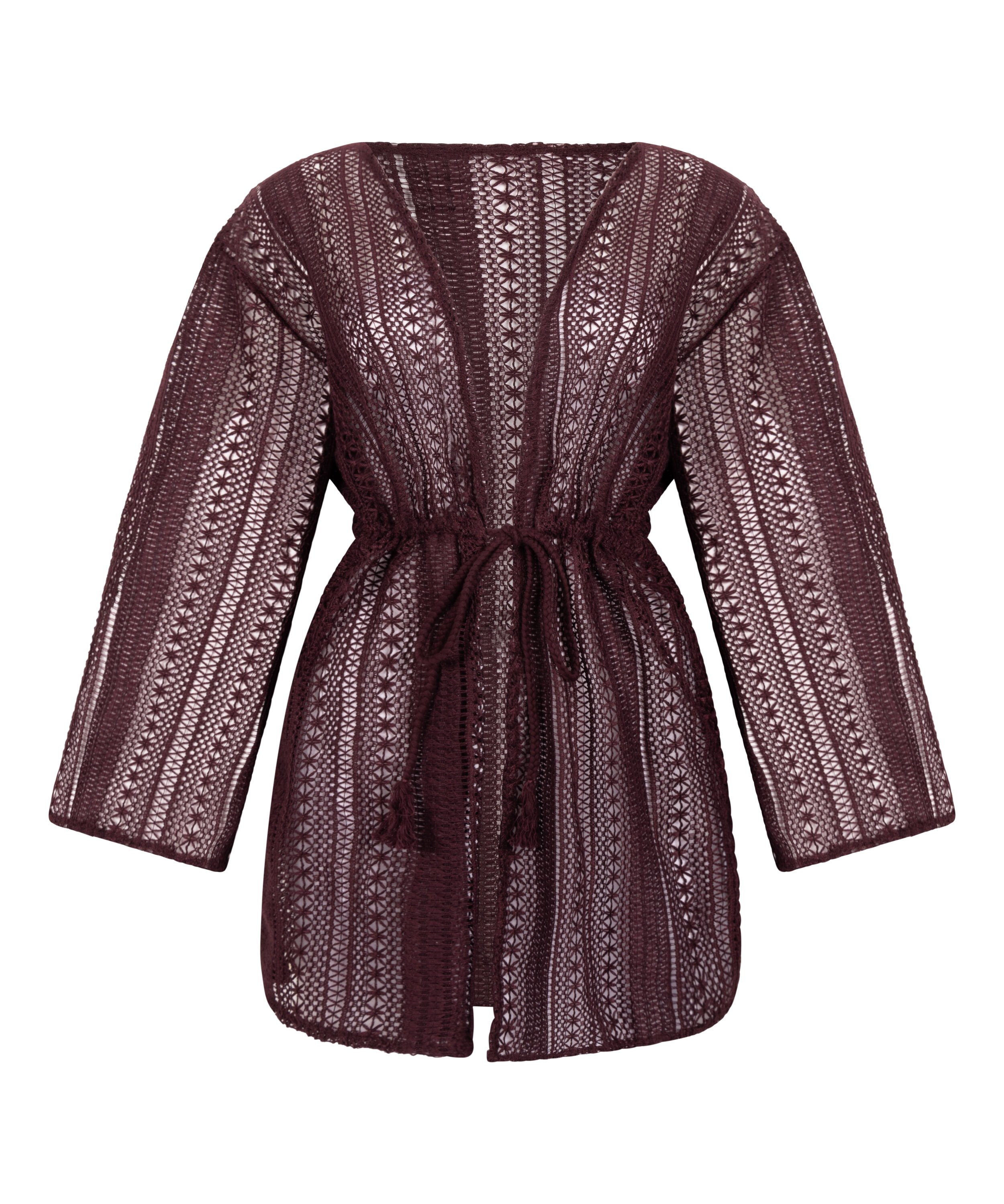 H&aelig;klet strandkaftan, lilla