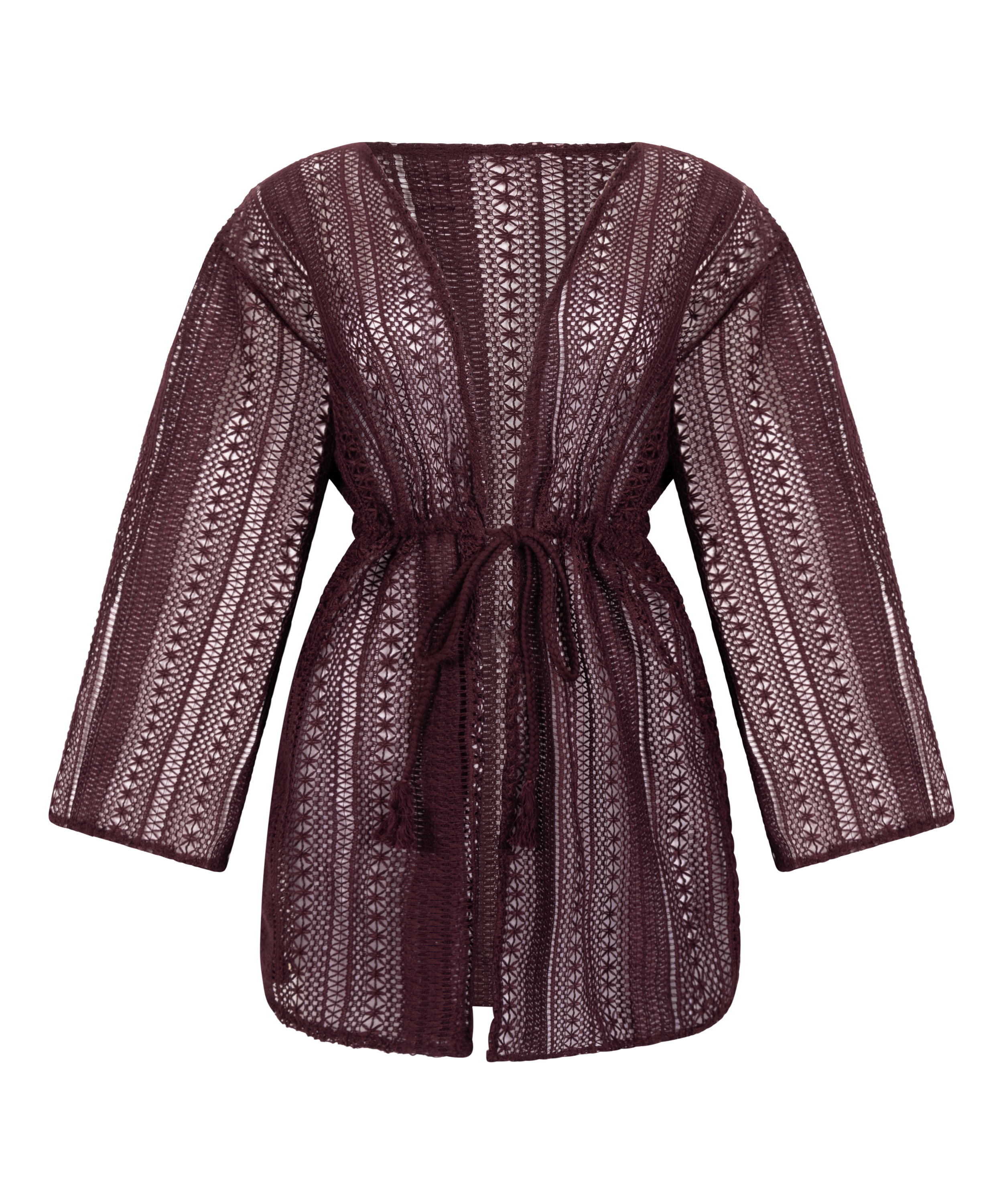 Hæklet strandkaftan, lilla, main