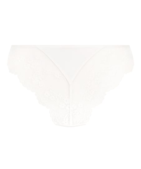 Caro brasiliansk trusse med høj benudskæring, Hvid