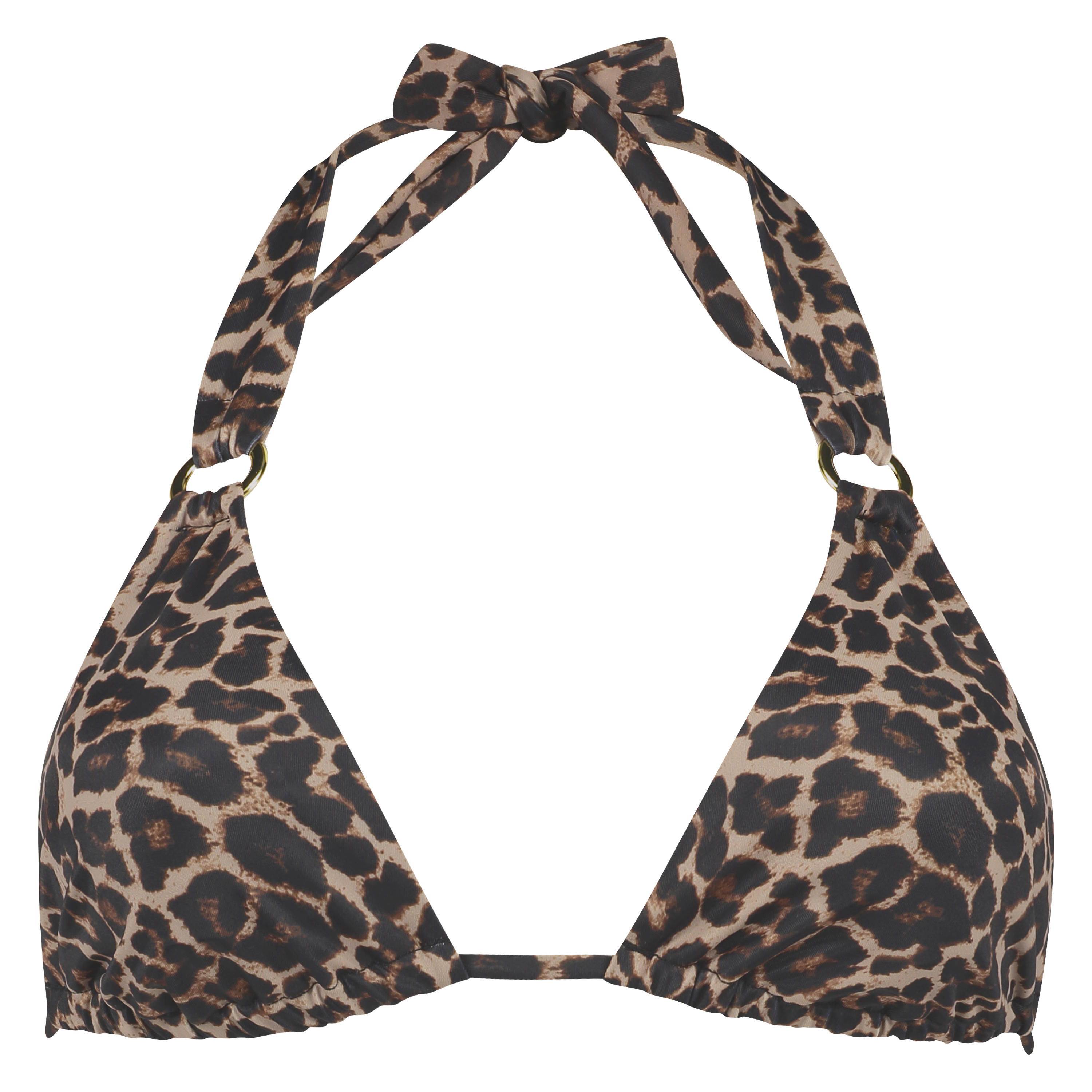Leopard trekantsbikinitop, Beige, main