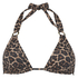 Leopard trekantsbikinitop, Beige