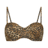 Formstøbt stropløs push-up-bikinitop Leopard, Brown